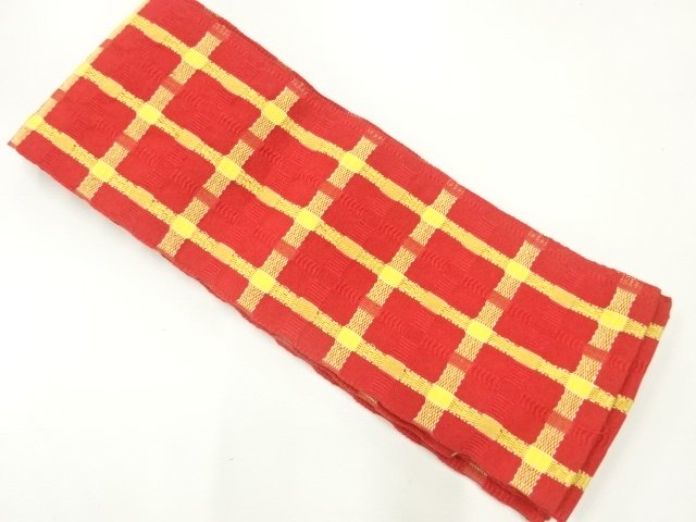 JAPANESE KIMONO / HANHABA OBI / WOVEN GRID